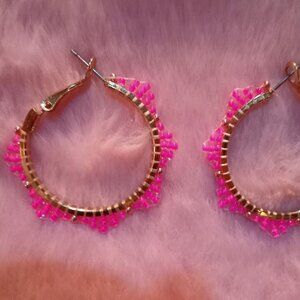Gold and pink hoops